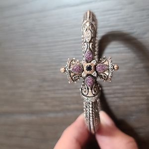 New 925 and 18k Gold Cross cuff